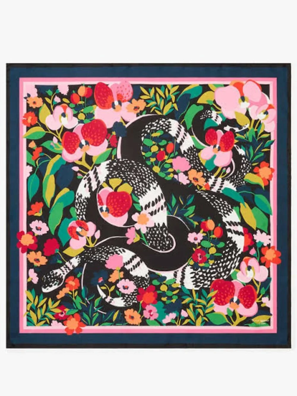 Kate Spade Silk Scarf - Garden Snake 100% Silk 34